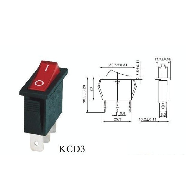 Công tắc bập bênh KCD3 16A-250v