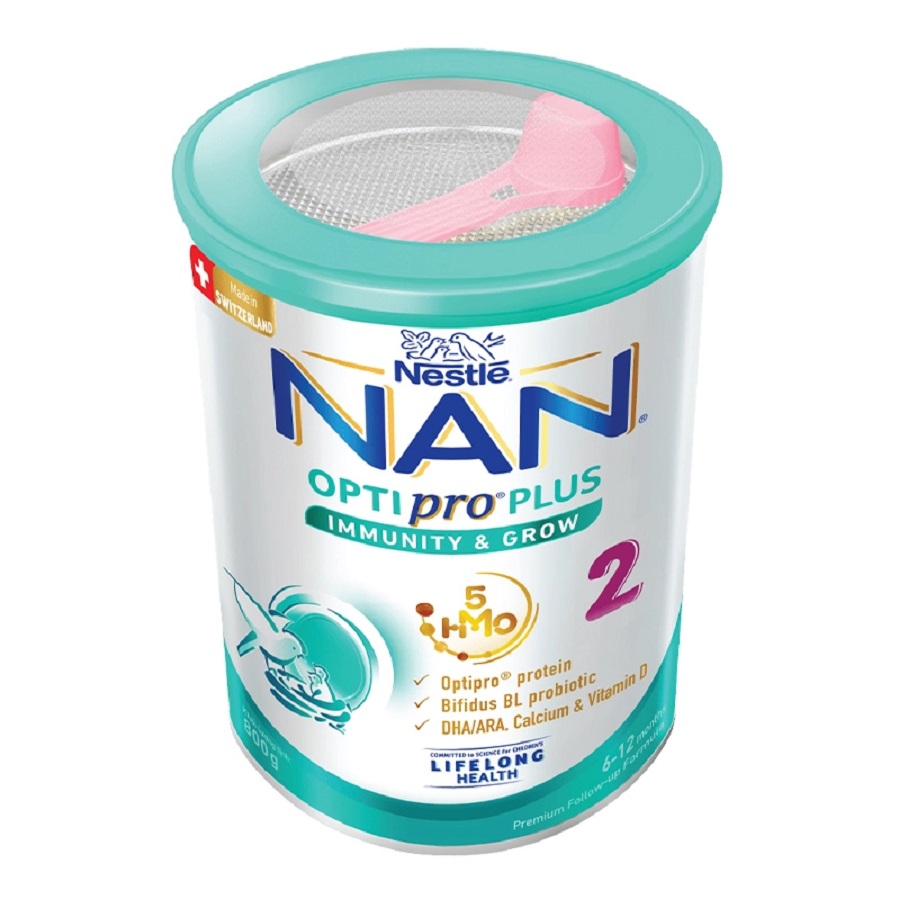 Sữa bột Nan Optipro Plus 5HMO số 2 800g (6-12 tháng) Yokids Plaza
