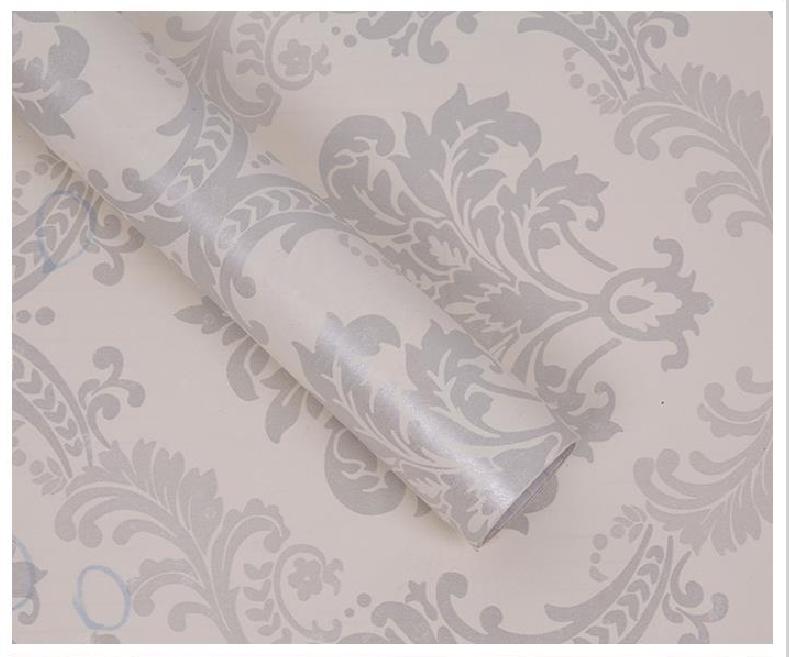 Cuộn 10m decal giấy dán tường châu âu bạc khổ 45cm keo sẵn dán 4.5 mét vuông