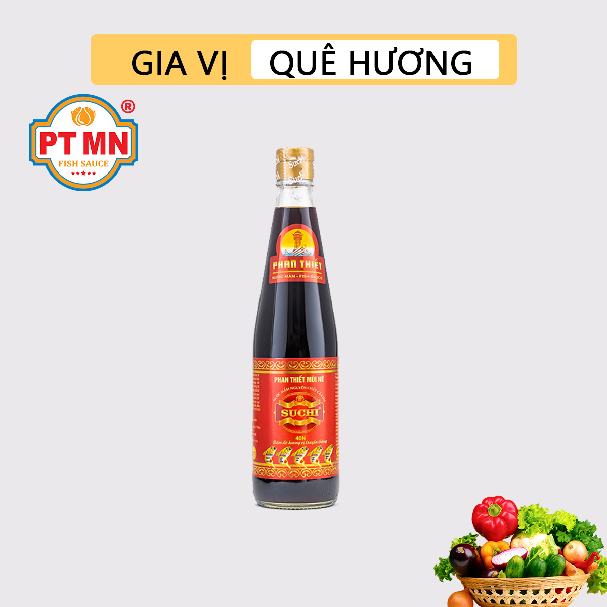 [HCM]Nước mắm cá cơm truyền thống Phan Thiết Mũi Né 40 đạm 520ml (Hộp 2 chai)