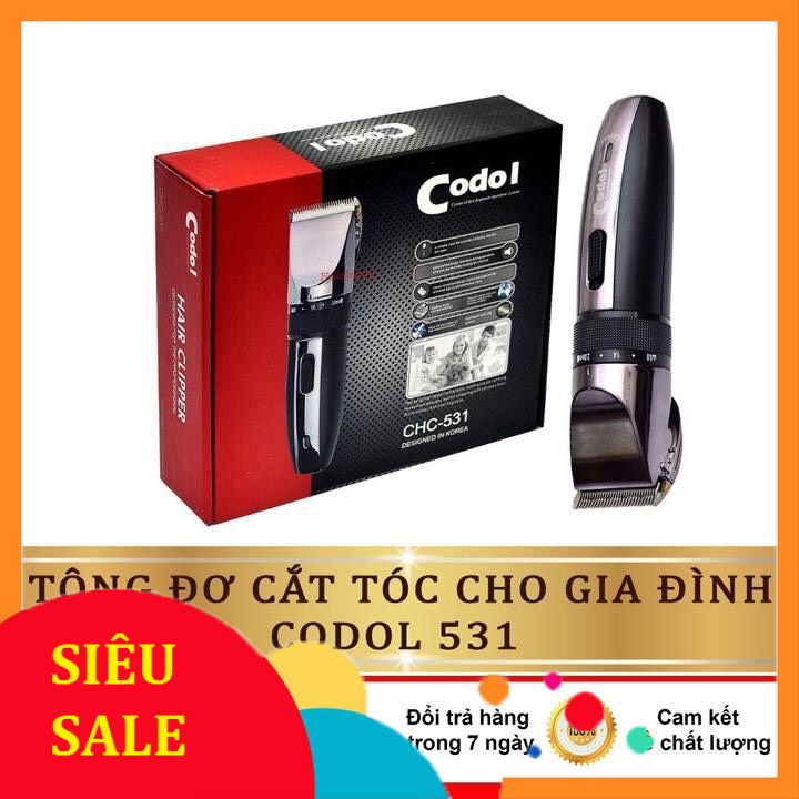 [TĂNG ĐƠ] Tông Đơ Cắt Tóc Gia Đình Codol 531 Máy Chạy Êm Lưỡi Bén
