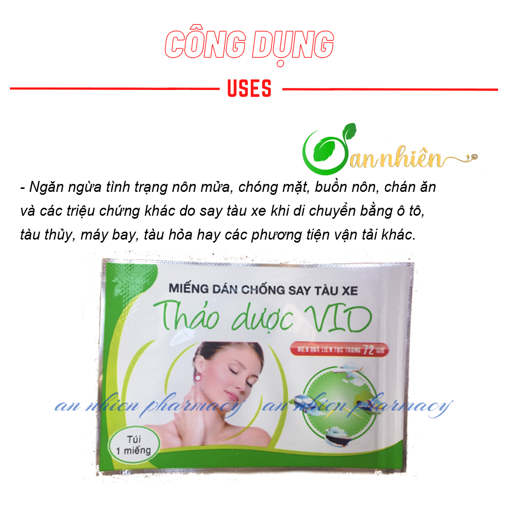 Miếng dán chống say tàu xe thảo dược VIO