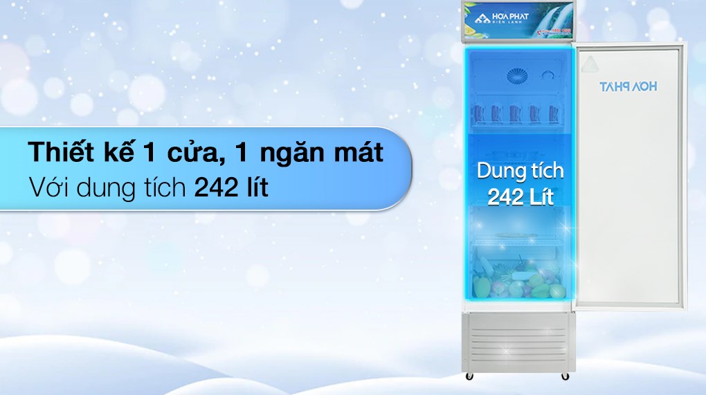 [TRẢ GÓP 0%] Tủ mát Hòa Phát 242 Lít HSC 600F1R1 (Giá áp dụng giao tại HN, HCM& các tỉnh liên hệ shop)