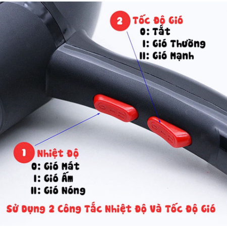 Máy sấy tóc 2 chiều nóng lạnh công suất lớn 3500W, Máy sấy tóc mini tặng kèm đầu tạo kiểu, Máy sấy tóc du lịch, Máy sấy tóc gấp gọn, Máy sấy tóc hình thú