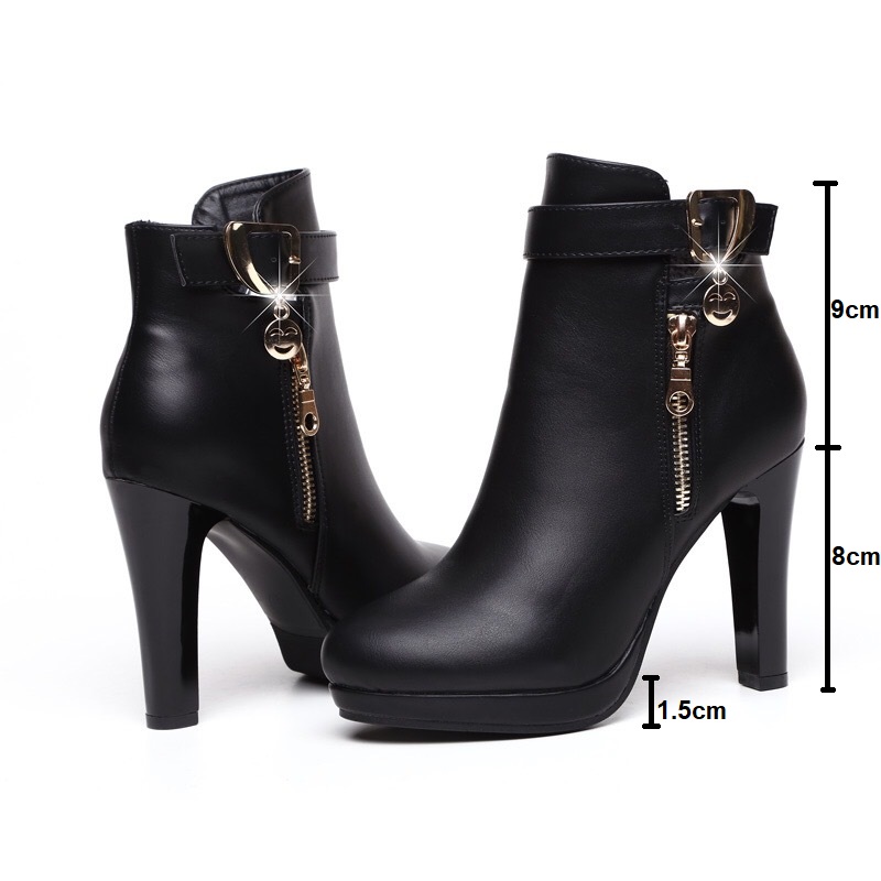 [HOT STREND] Giày bốt nữ cao gót 8 phân, boot nữ cao cấp S027