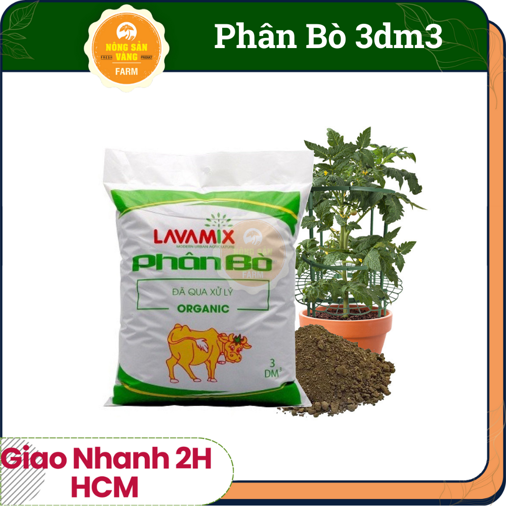 [HCM] Phân Bò Hữu Cơ Tiện Lợi Không Mùi Hôi 3dm3 - Nông Sản Vàng