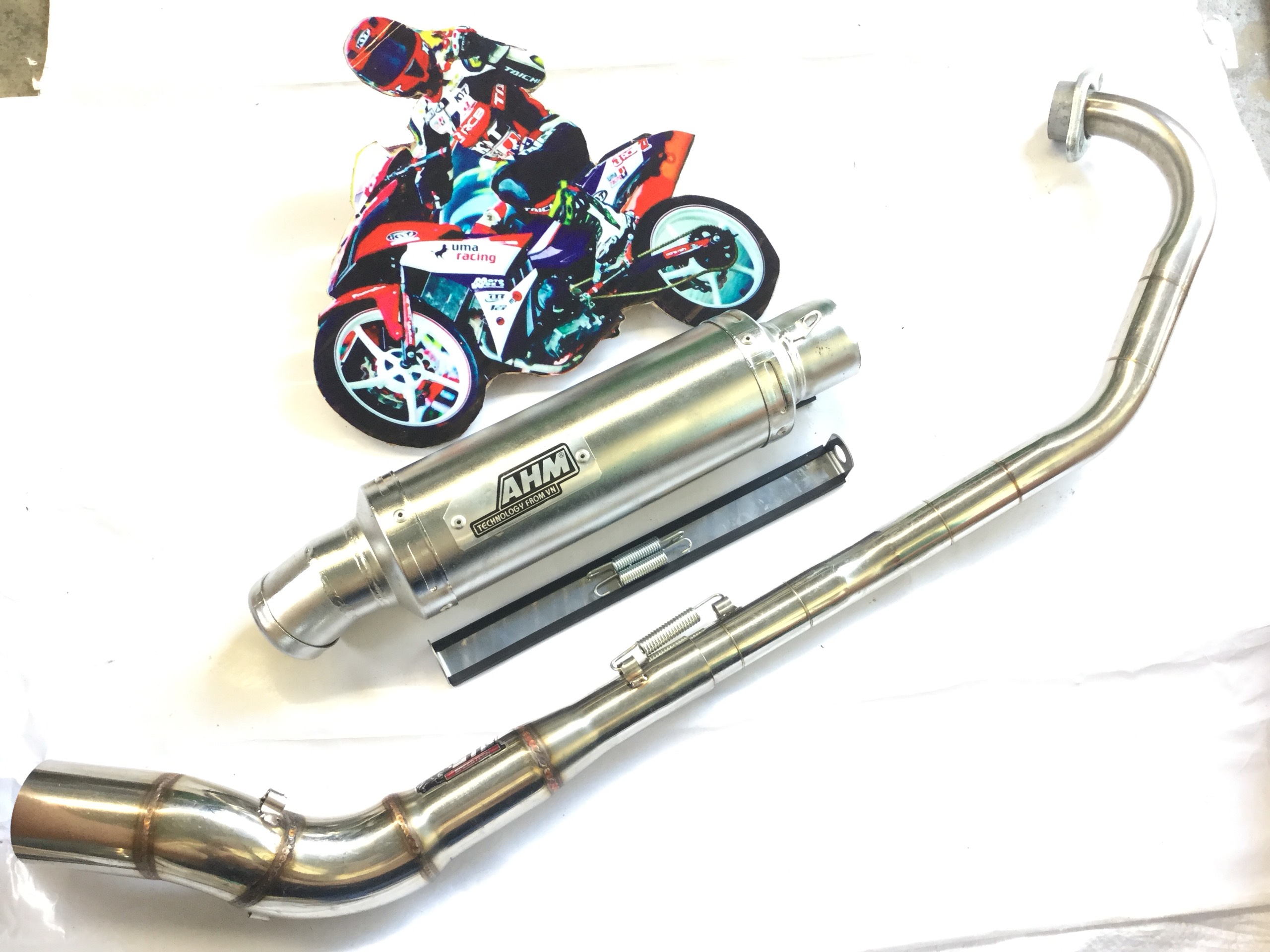 Pô ahm đen - Cổ 2 Khúc Cong Exciter 135