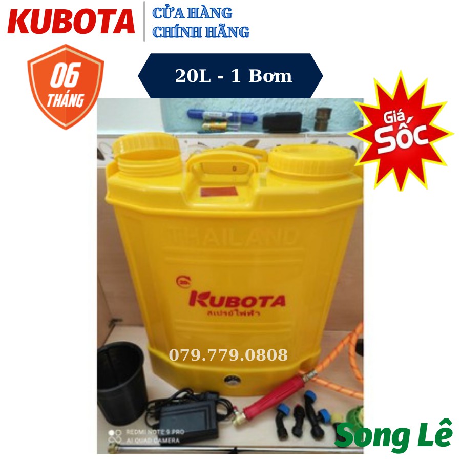 Bình xịt điện kubota 20l thái lan- 2 bơm, 1 bơm