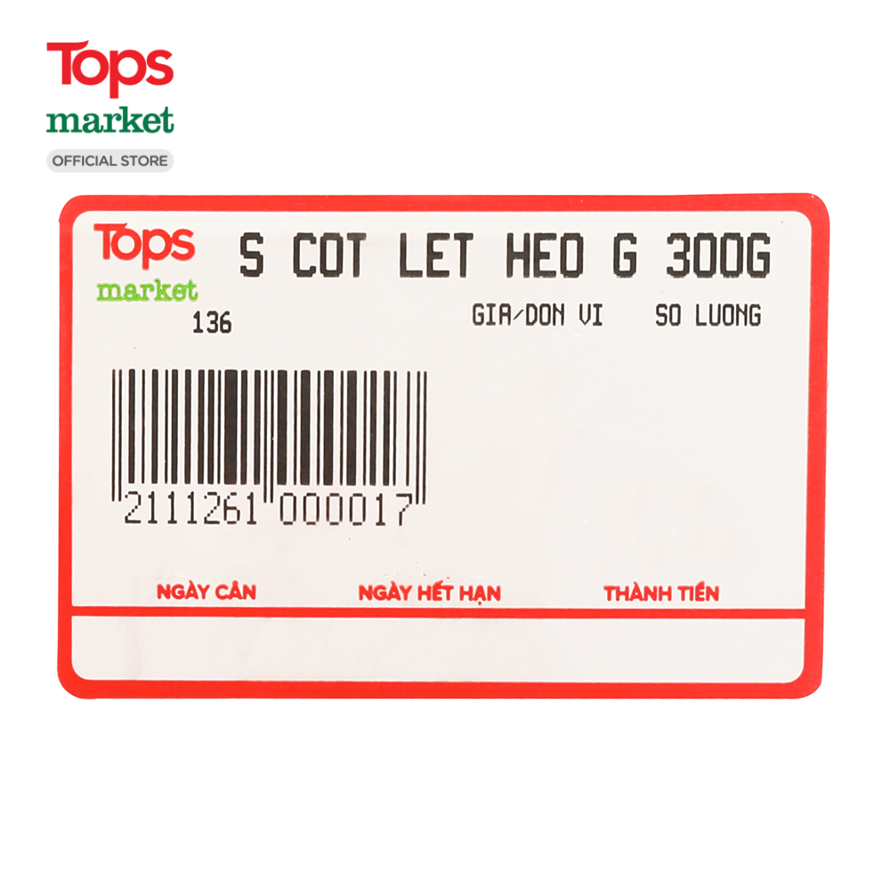 Cốt Lết Heo G Kitchen 300G - Siêu Thị Tops Market