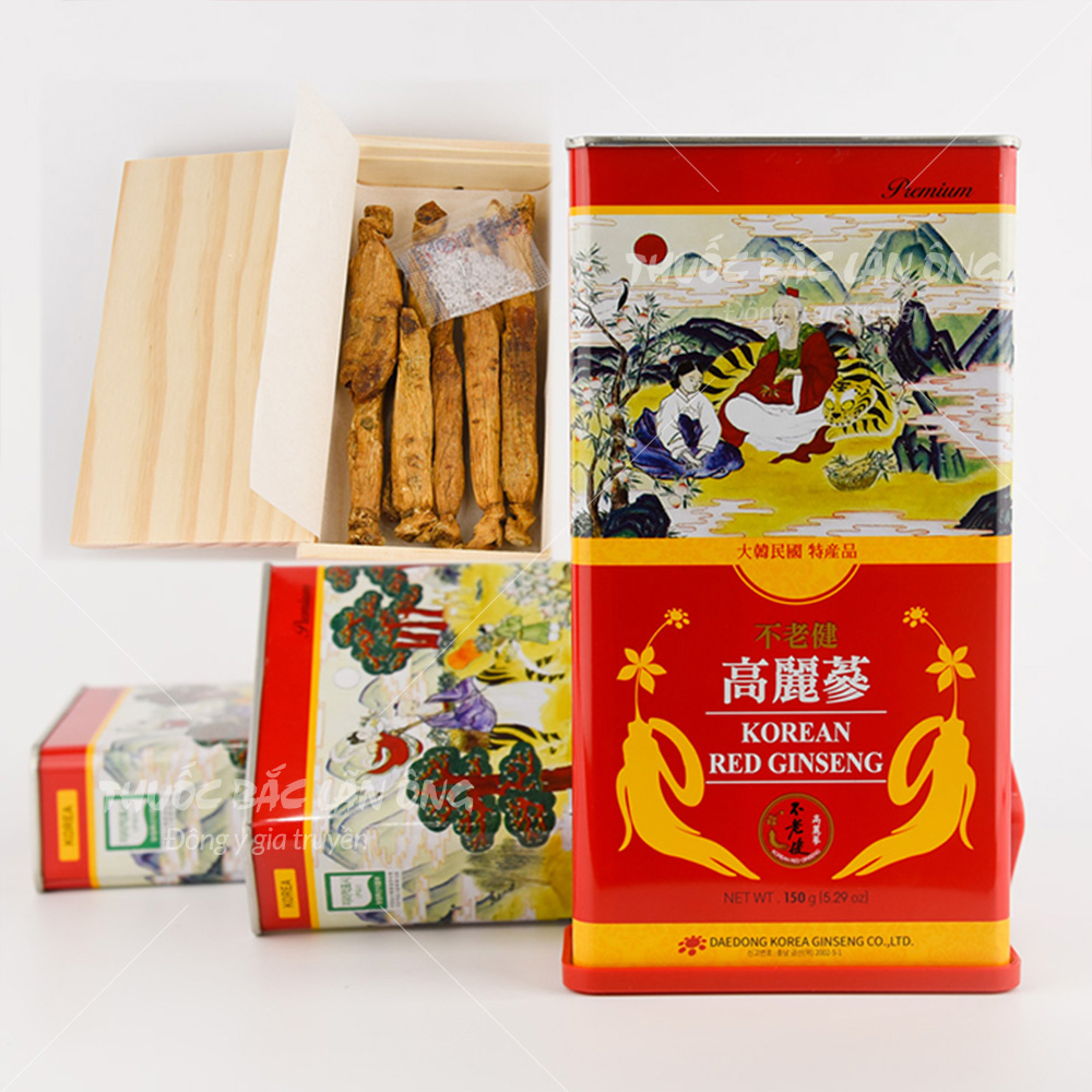 Hồng sâm củ hộp thiếc Hàn Quốc (Nhân sâm củ 6 năm tuổi)