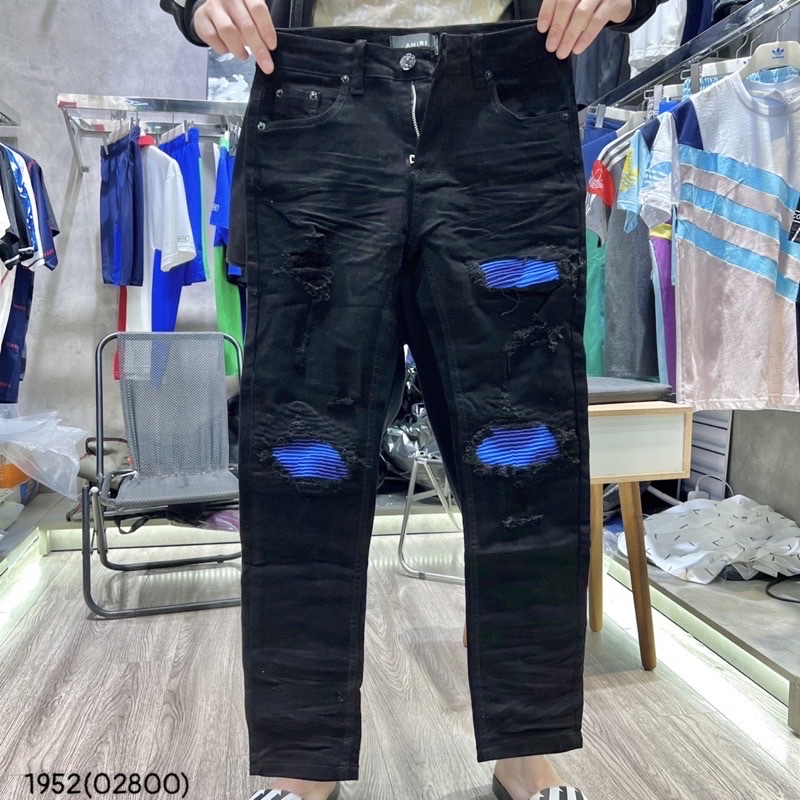 Quần jean nam cao cấp jean nam vá xanh ARIMI hot hit mẫu mới chuẩn đẹp