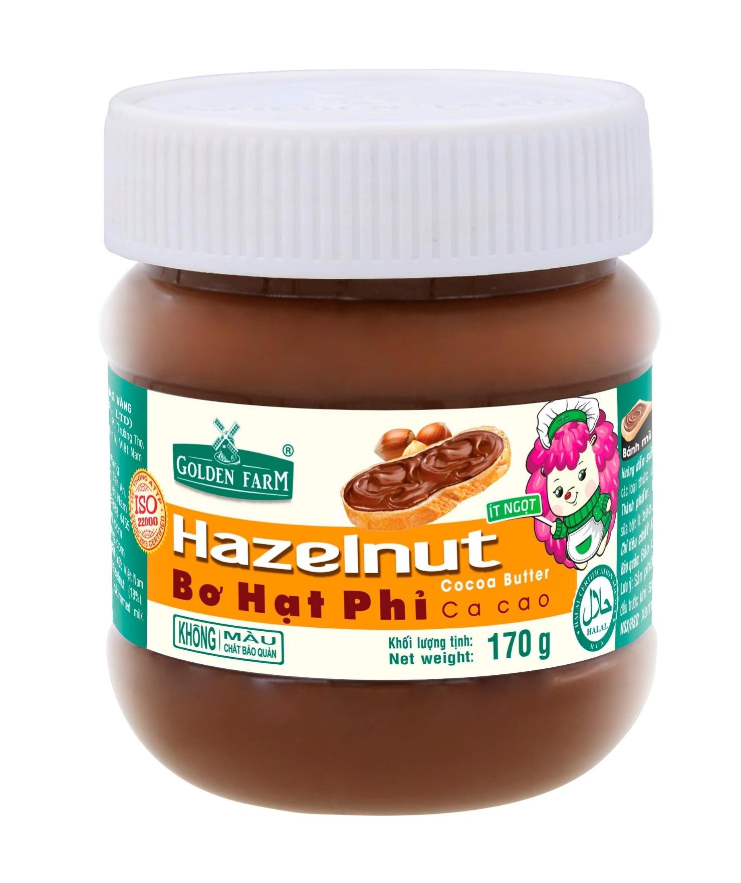 Bơ hạt phỉ Golden Farm hũ 170g/340g