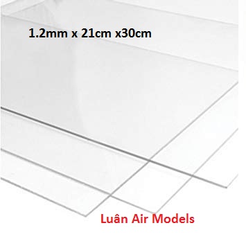 [HCM][1.2mm 21x30cm] Combo 3 tấm nhựa mica cứng trong suốt làm hồ cá chuồng kính hộp kính kính khung ảnh kính ốp biển số xe chế đồ chơi sáng tạo mô hình thủ công trang trí (VA141x3 TP) - Luân Air Models