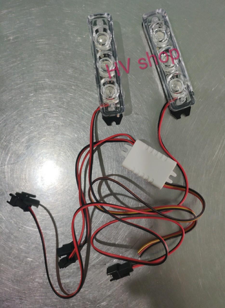 den led xe may Cặp đèn chớp xanh đỏ H2 3led ( xanh đỏ ) ( 1 bộ )