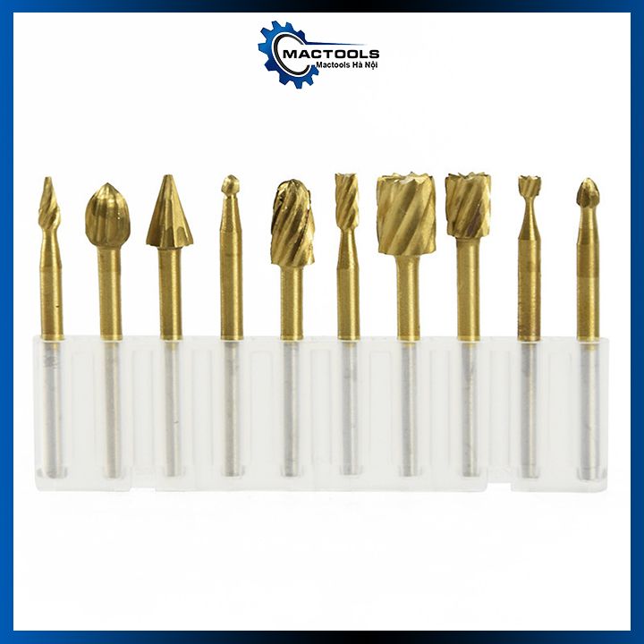 Bộ 10 mũi phay gỗ mạ titan tốc độ cao