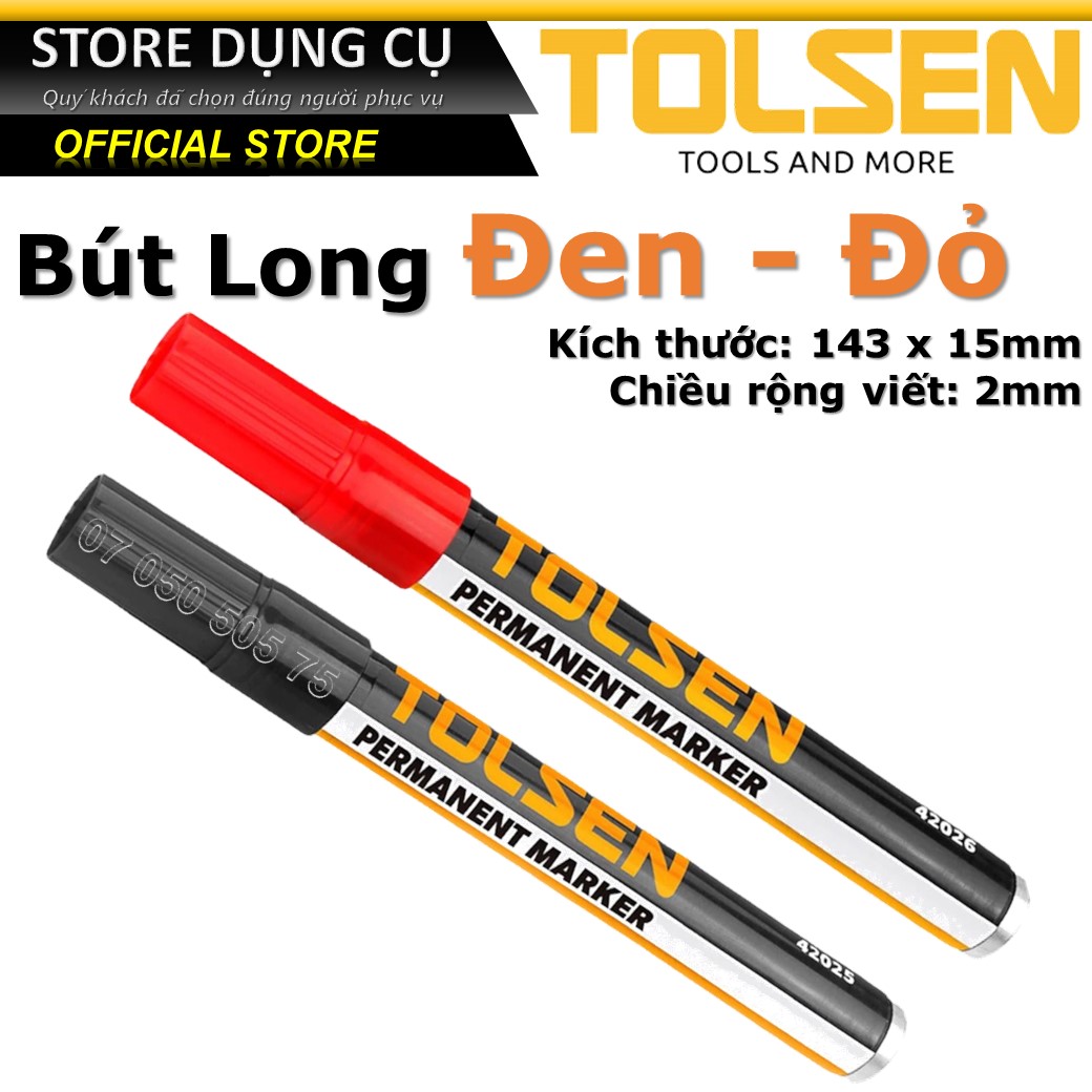 Pen long oil black tolsen 42025 42026 pen long red 143mm | marker pen high-grade