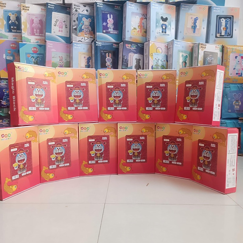 [Tặng Búa] [cao 91cm] Mô hình lắp ráp Doraemon thần tài cầm vàng.