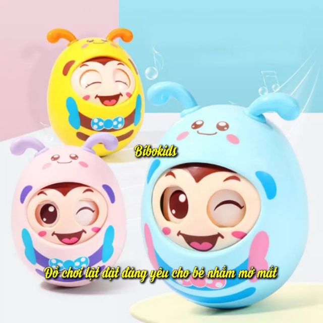 Đồ chơi lật đật hình con ong cho bé chớp mắt nhắm mở mắt