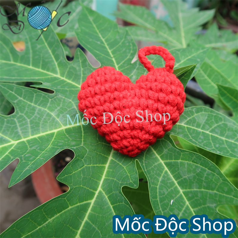 Móc khóa len handmade trái tim