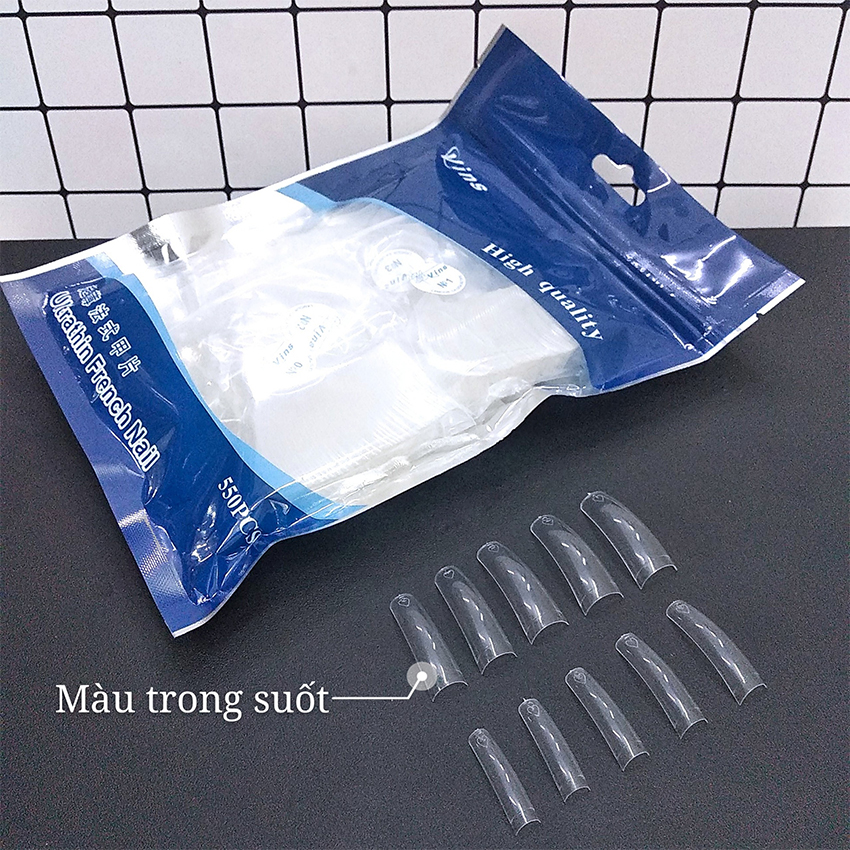 Móng nối Mỹ loại mới 550 móng đủ size - Móng tip form đẹp rất dẻo và bền