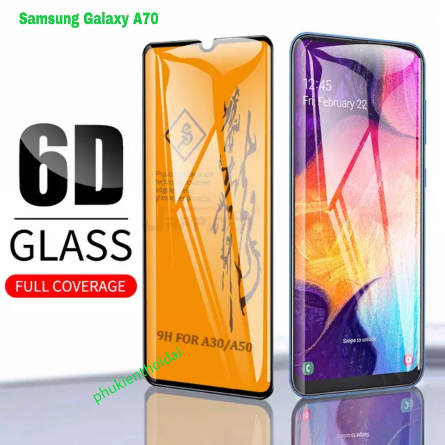 Kính cường lực 6D cho Samsung Galaxy A70 Full màn ôm màn 2.5D chất đẹp