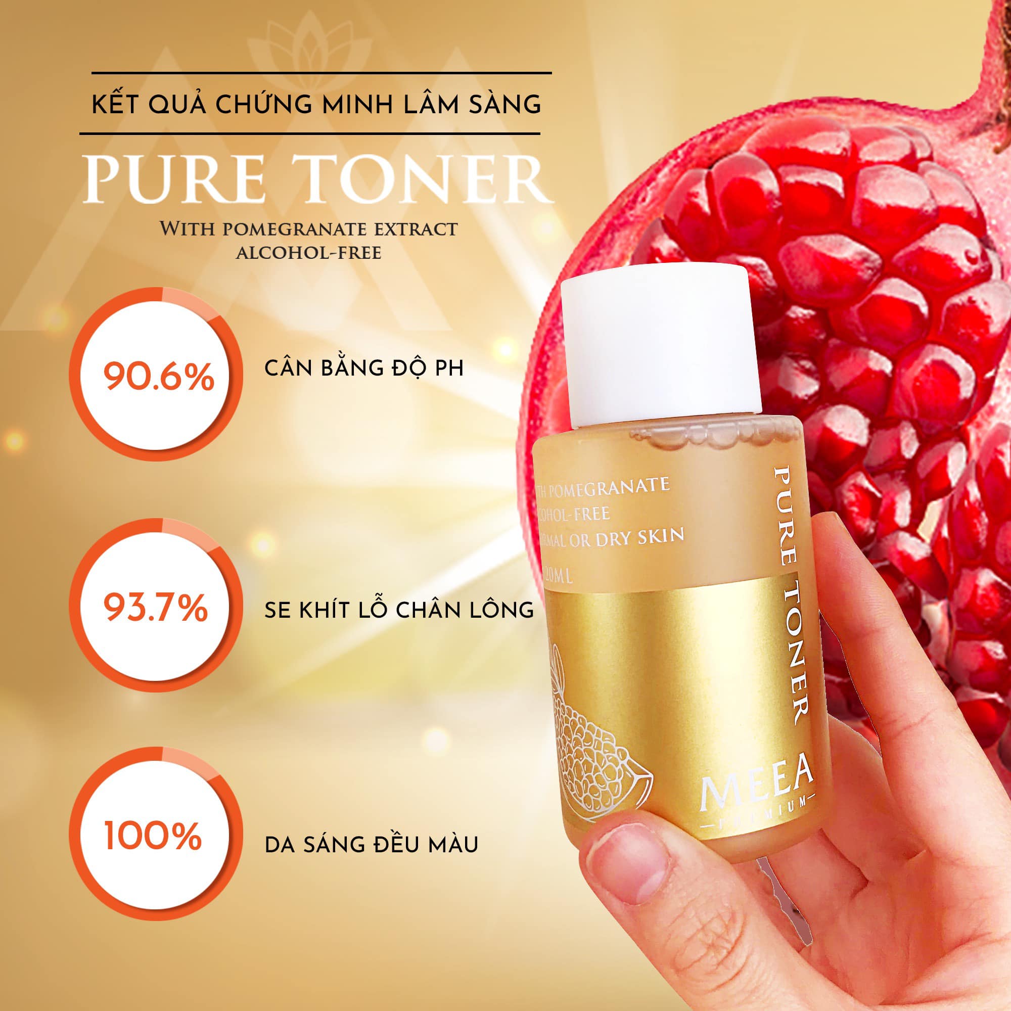 Toner Cấp Ẩm Lựu Đỏ Pure Meea Premium Chính Hãng Chăm Sóc Làm Đẹp Da