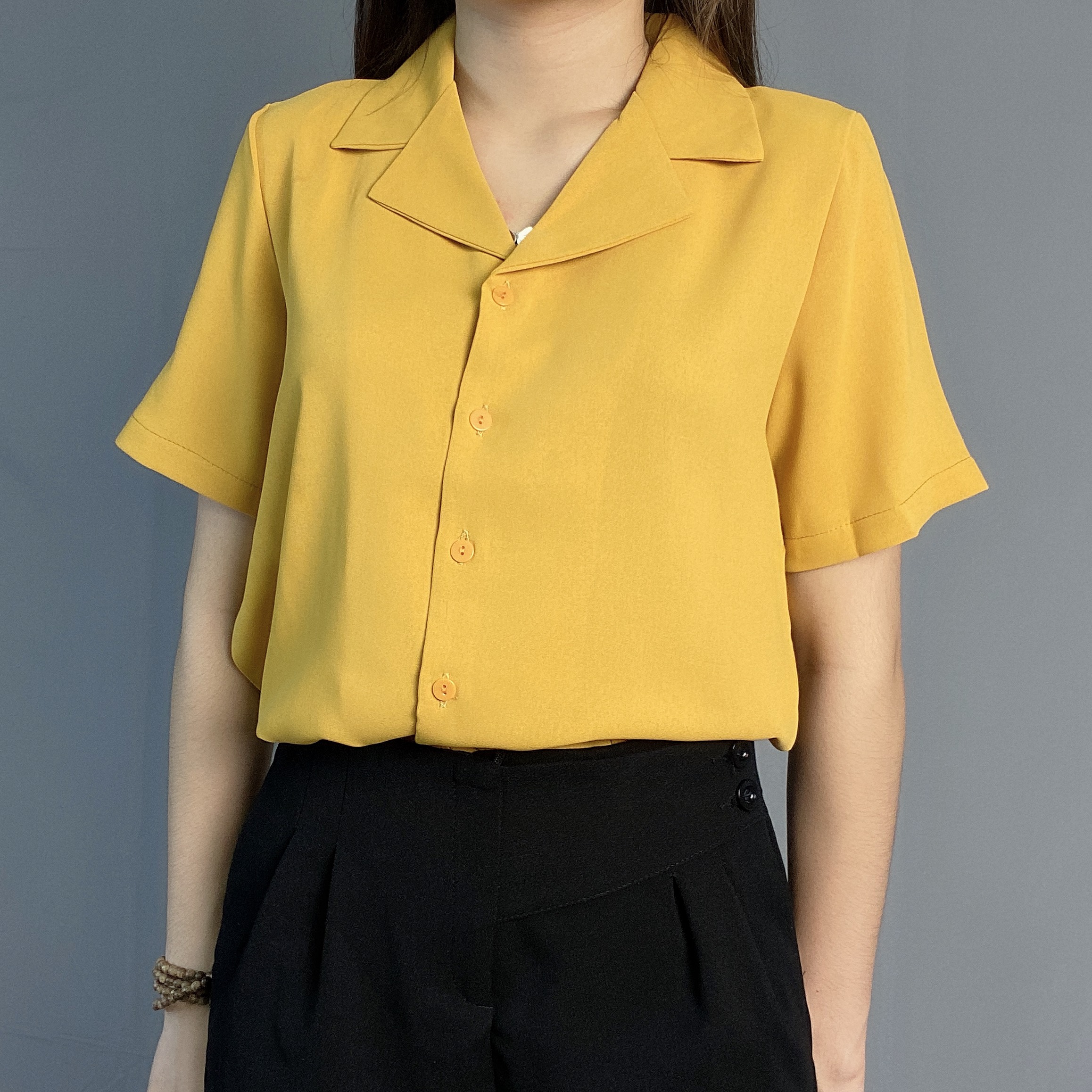 Áo Sơ Mi Cộc Tay Cổ Vest