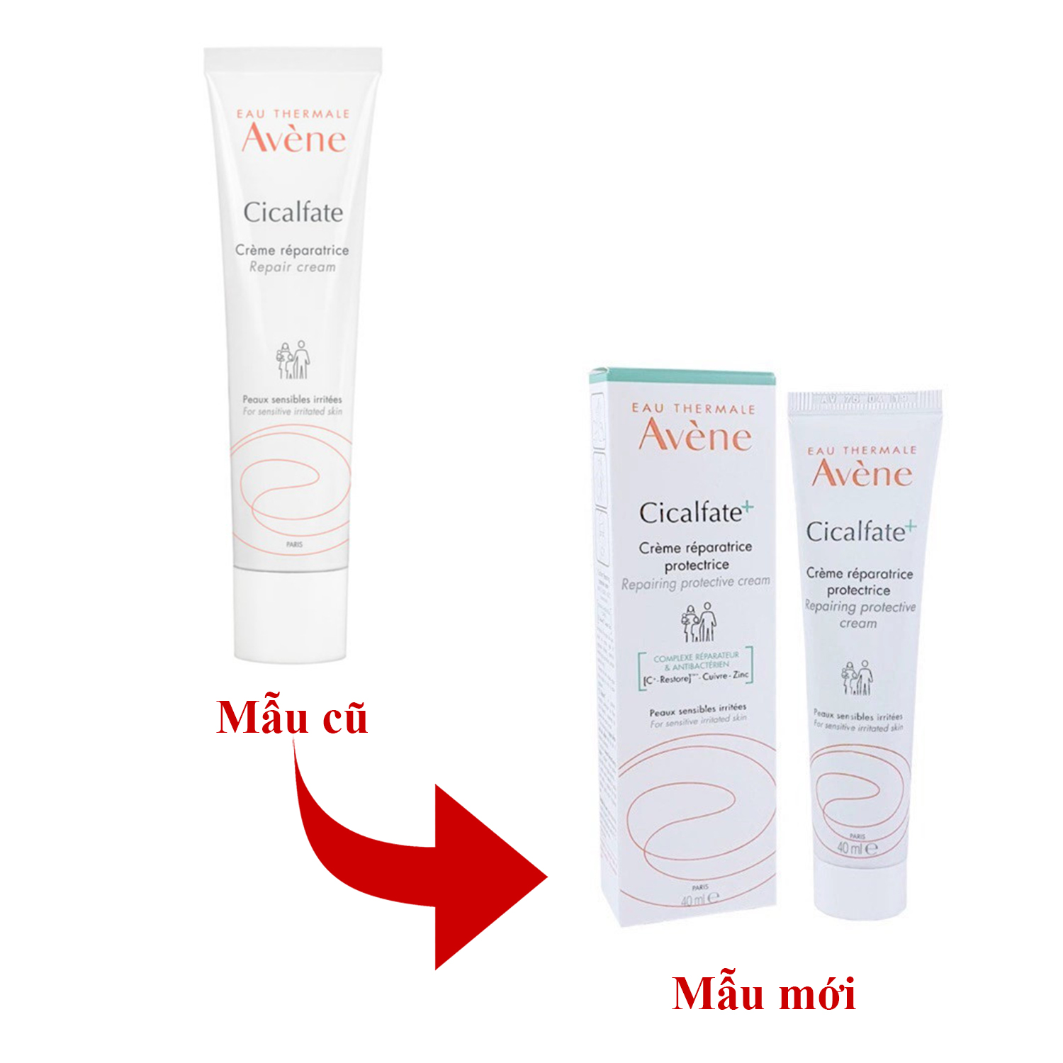 Kem phục hồi da, làm lành sẹo, chống nhiễm khuẩn Avène Cicalfate+