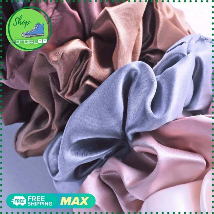 Buộc tóc Scrunchies ,dây cột tóc vải phi bóng siêu dễ thương, dây cột tóc lưới phi bóng thời trang 8 màu - CTPB01 - Hotgirl 99