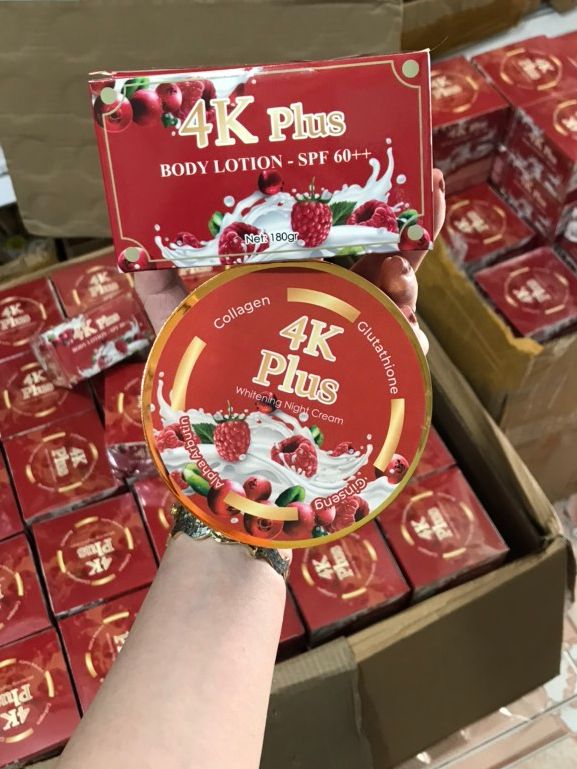 [Ảnh thật] KEM BODY 4K PLUS ĐỎ THÁI LAN CÓ HẠT TINH THỂ