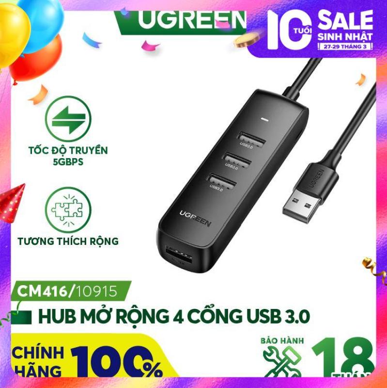 Hub mở rộng ra 4 cổng USB 3.0 UGREEN CM416 - Hàng phân phối chính hãng - Bảo hành 18 tháng