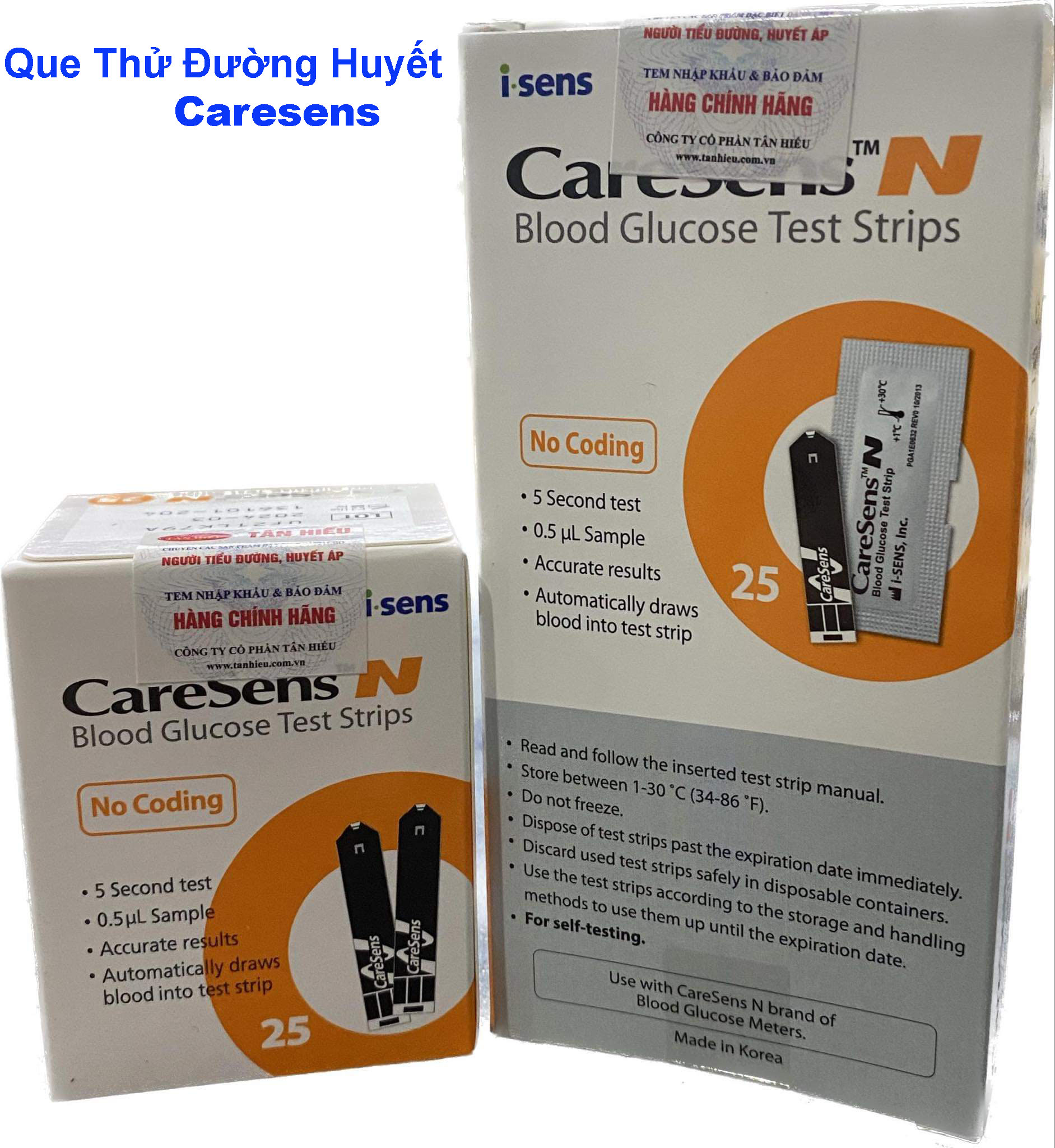 Que Thử Đường Huyết Caresens N Hàn Quốc