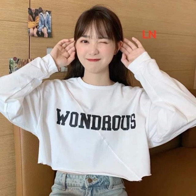 Áo Croptop Bo Tay WONDROUS
