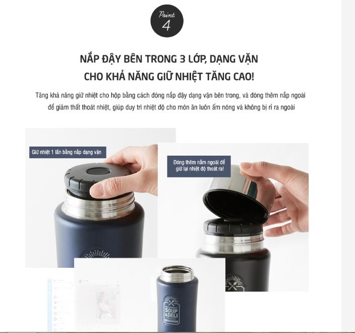 Bình giữ nhiệt/ ủ cháo Lock&Lock 500ml LHC8029
