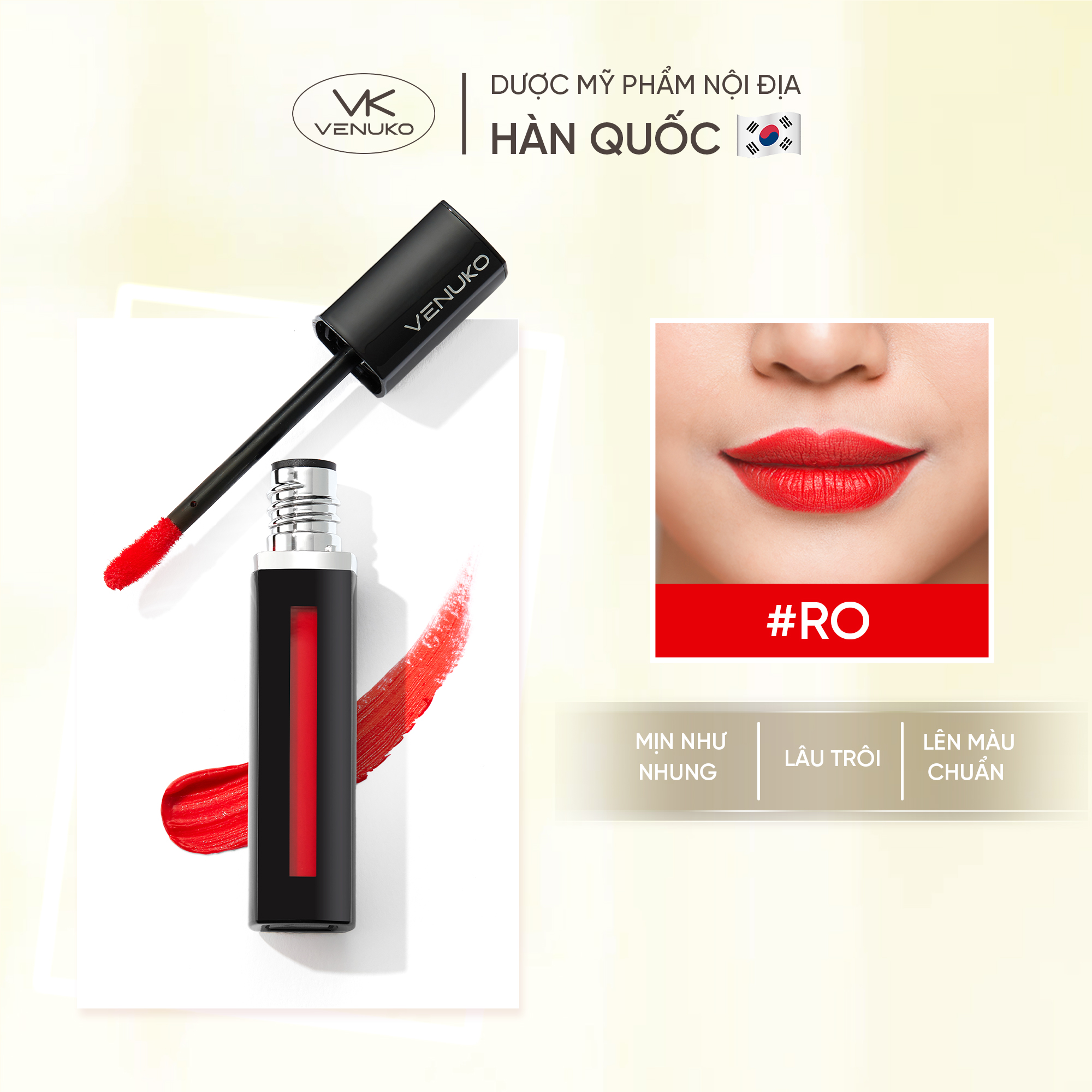Son Venuko Tint 5ml màu Đỏ Cam - RO
