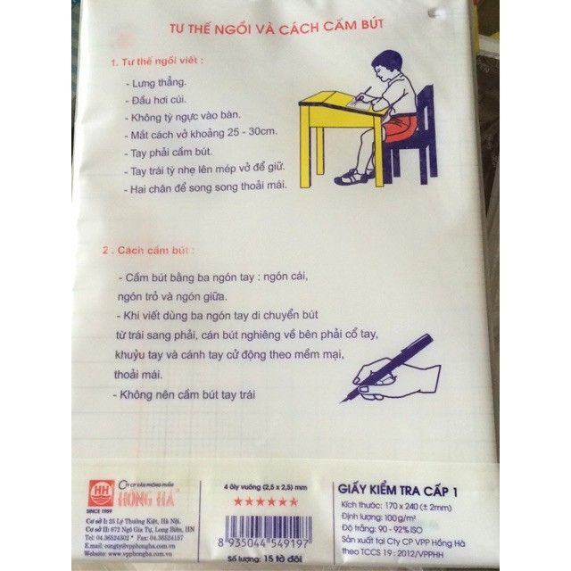 GIẤY KIỂM TRA CẤP I HỒNG HÀ 4 ÔLY