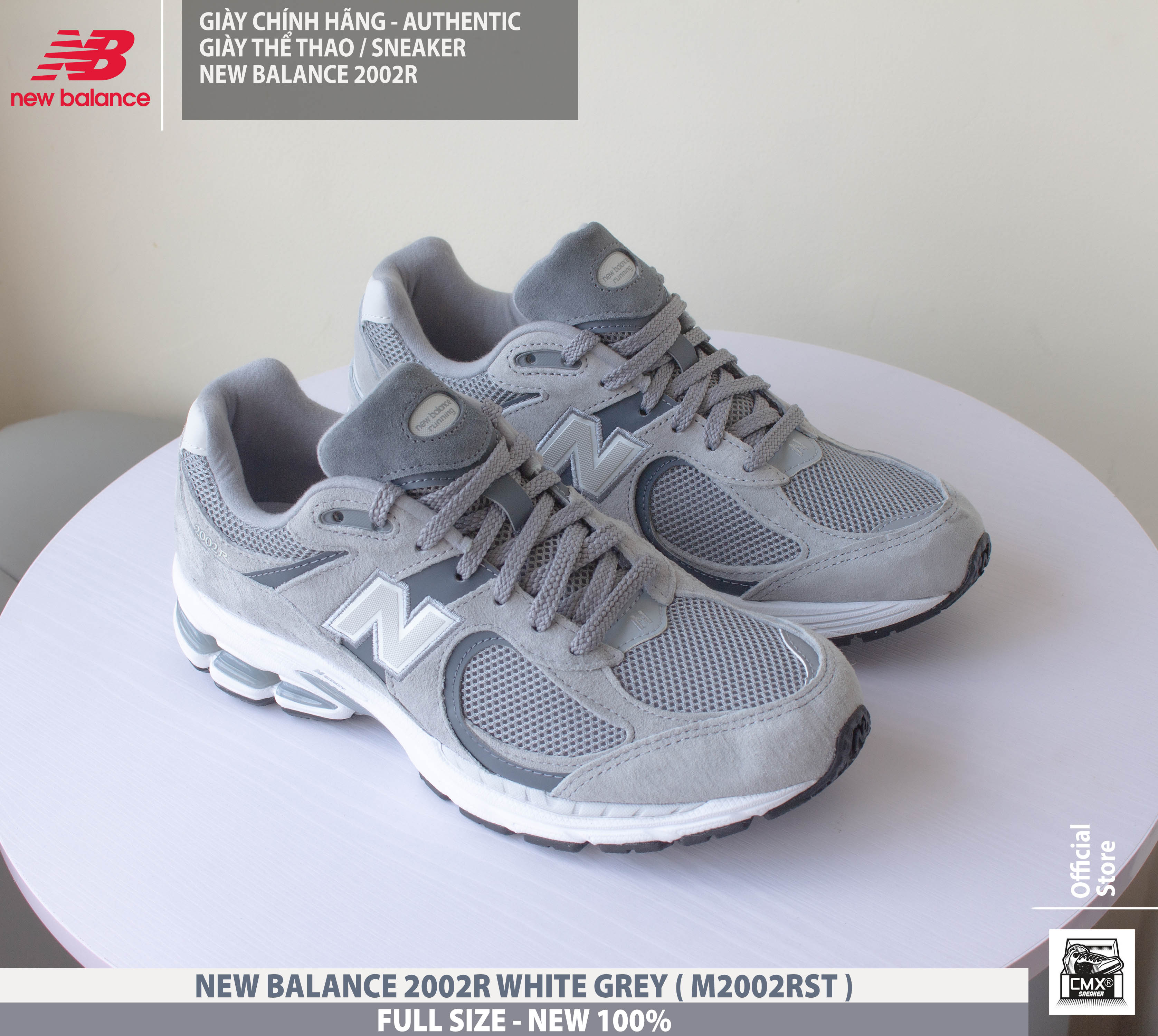 😘 [ HÀNG CHÍNH HÃNG ] Giày New Balance 2002R WHITE GREY ( M2002RST) - AUTHENTIC 100%
