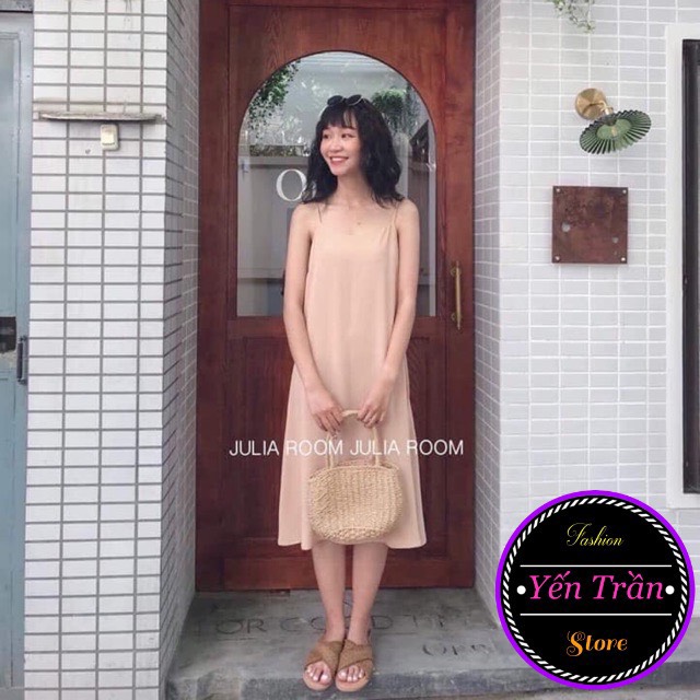[Yến Trần] Váy 2 Dây Chất Đũi Mềm Hàng Chuẩn Đủ Size