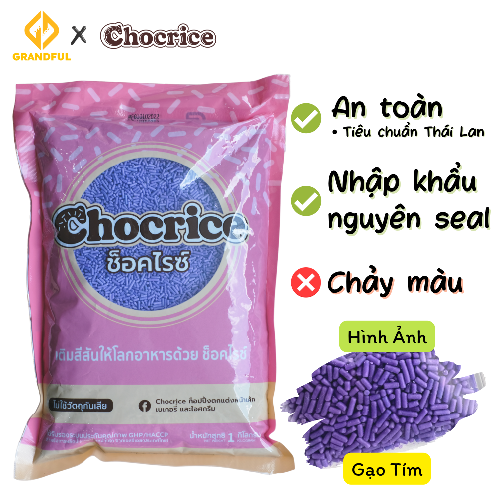 Cốm Màu CHOCRICE (Hình Gạo) 1kg Trang Trí Bánh Bakery