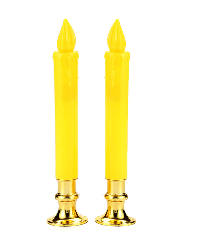 Cặp Nến (2 cây) điện tử để bàn thờ có chân đế loại cao 13cm, loại cao 19cm (Tùy chọn mua)