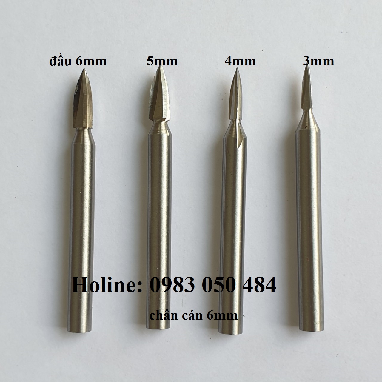 bộ 4 mũi phá gỗ bonsai - mũi điêu khắc gỗ cán 6mm - mũi khoét gỗ
