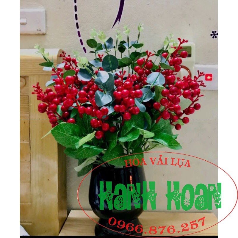 Chùm cherry 7 nhánh - cây hoa giả