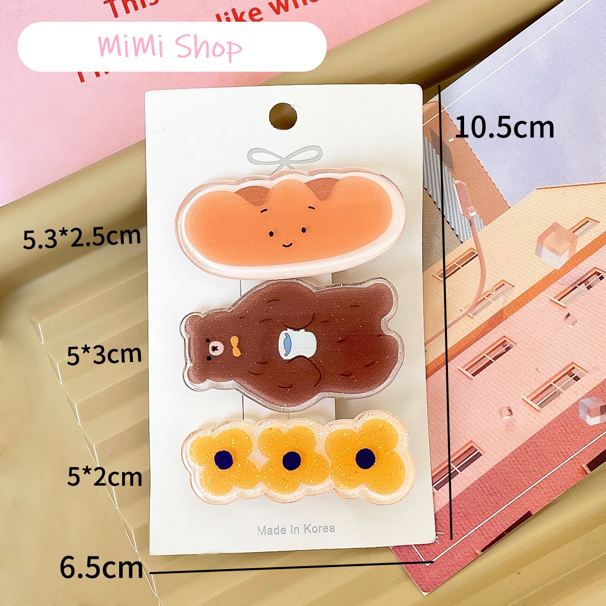 Set Kẹp Tóc Dễ Thương Cho Bé Gái Phong Cách Hàn Quốc