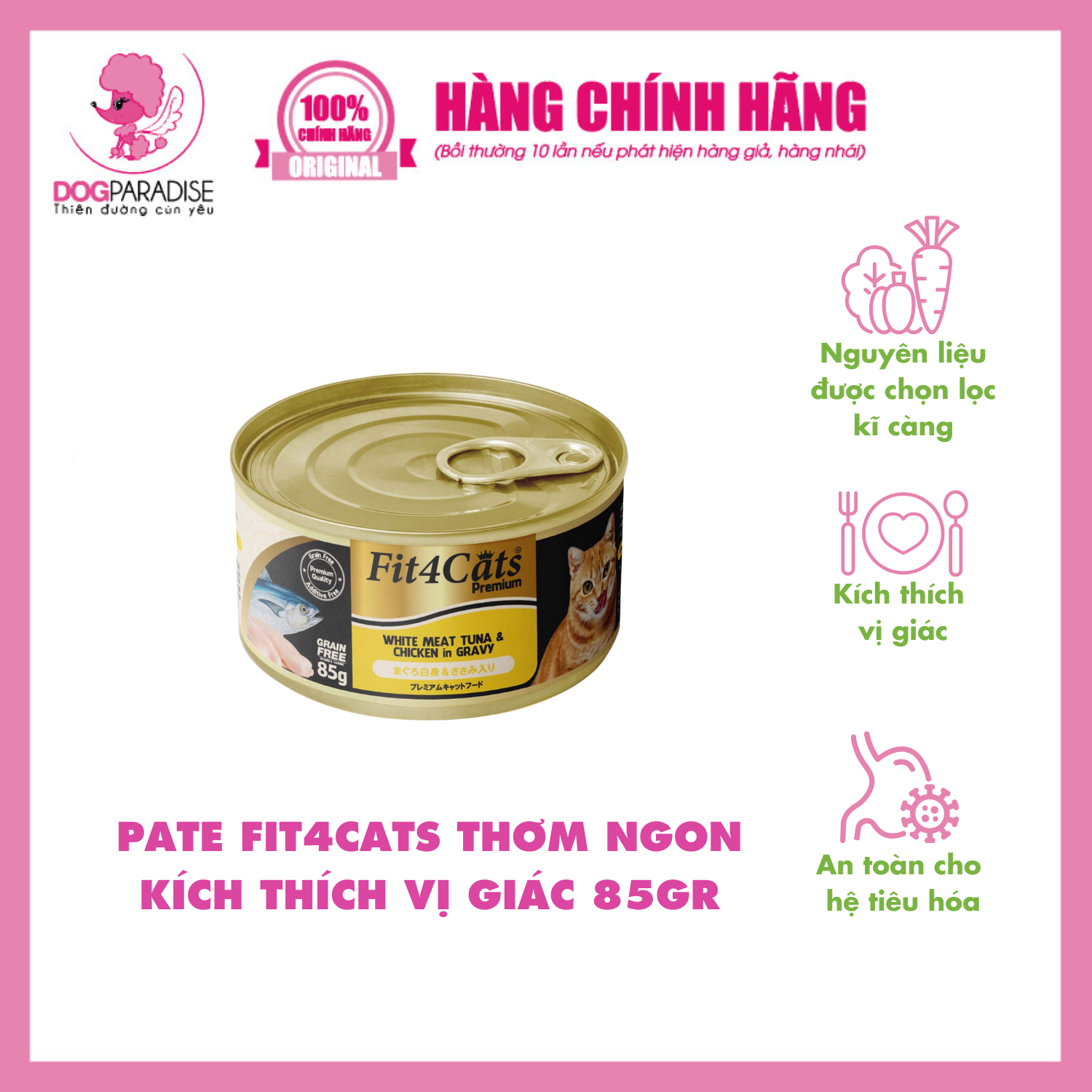 Pate Cho Mèo Fit4Cats Premium Vị Cá Ngừ Thật Mix Vị Thơm Ngon Kích Thích