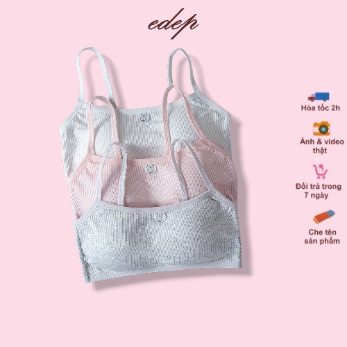 Áo lá bra học sinh cotton tăm 6059