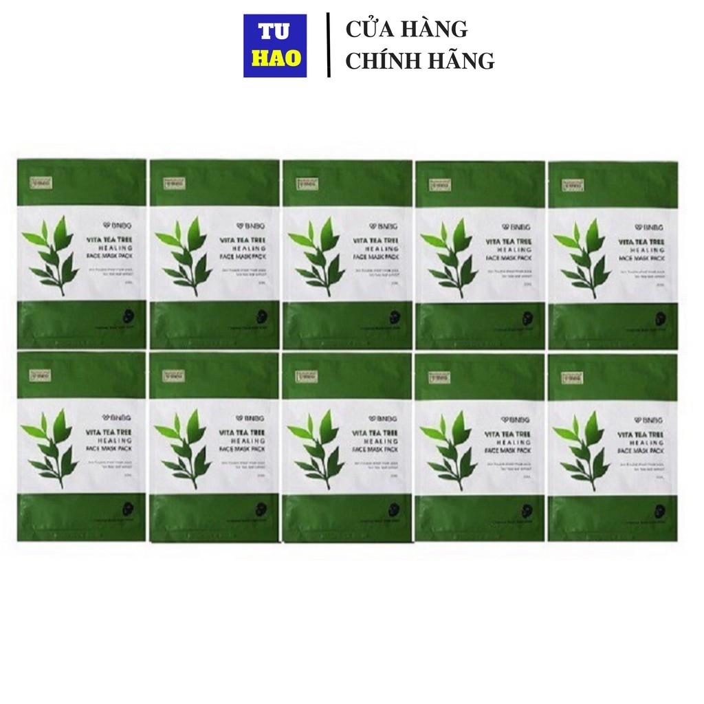⊙◙ vn017 Combo 10 Mặt Nạ Giấy Chiết Xuất Tràm Trà Dành Cho Da Mụn BNBG Vita Tea Tree Healing Facial Mask 30ml x 10