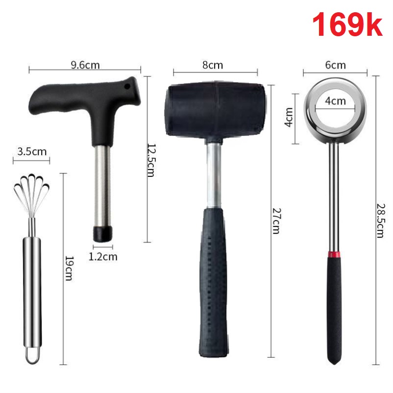 Bộ dụng cụ mở vỏ dừa bằng thép không gỉ siêu nhanh - coconut shell opener tools