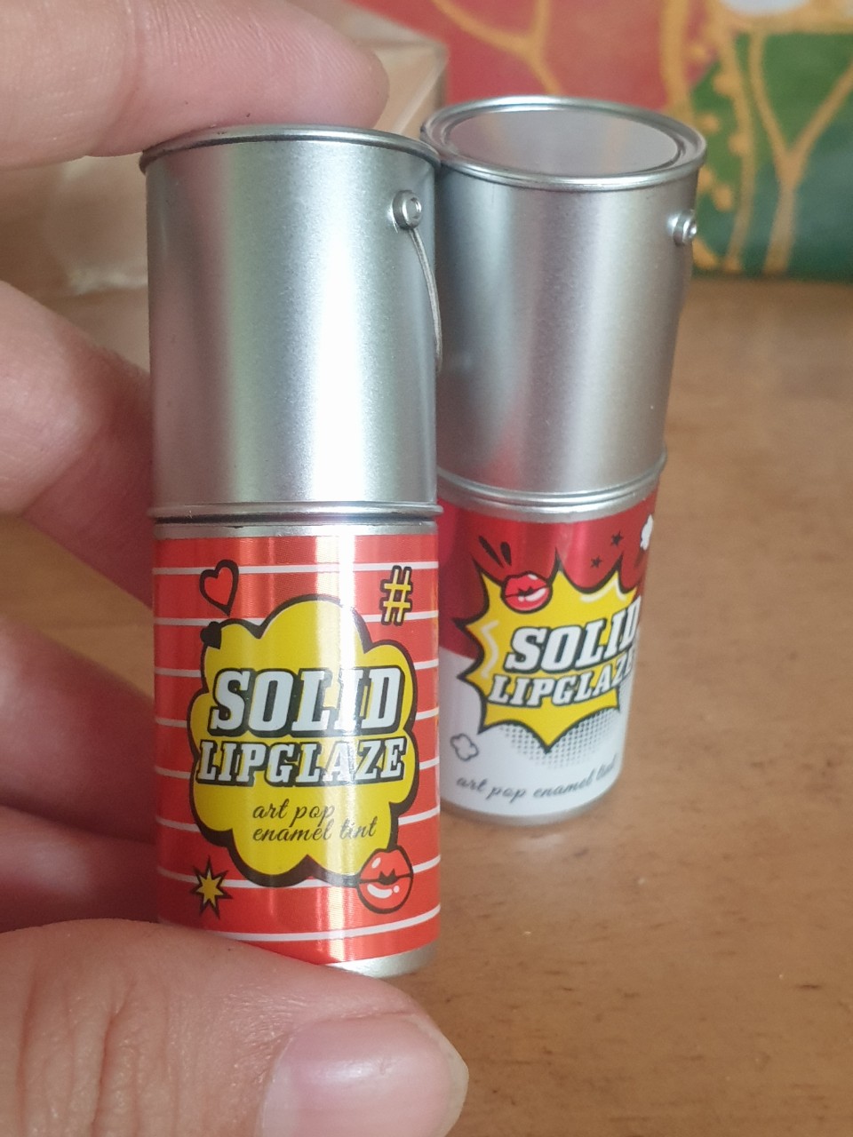 Cute kid's lipstick in school