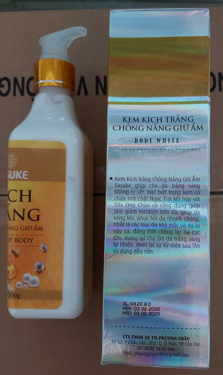 kem kích trắng body cao cấp chai 300gr
