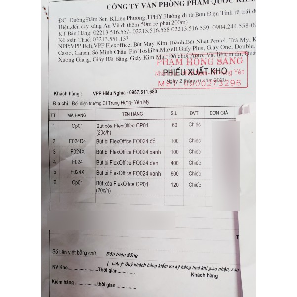 Hộp 20 Bút bi flexoffice  nét to FO - 024